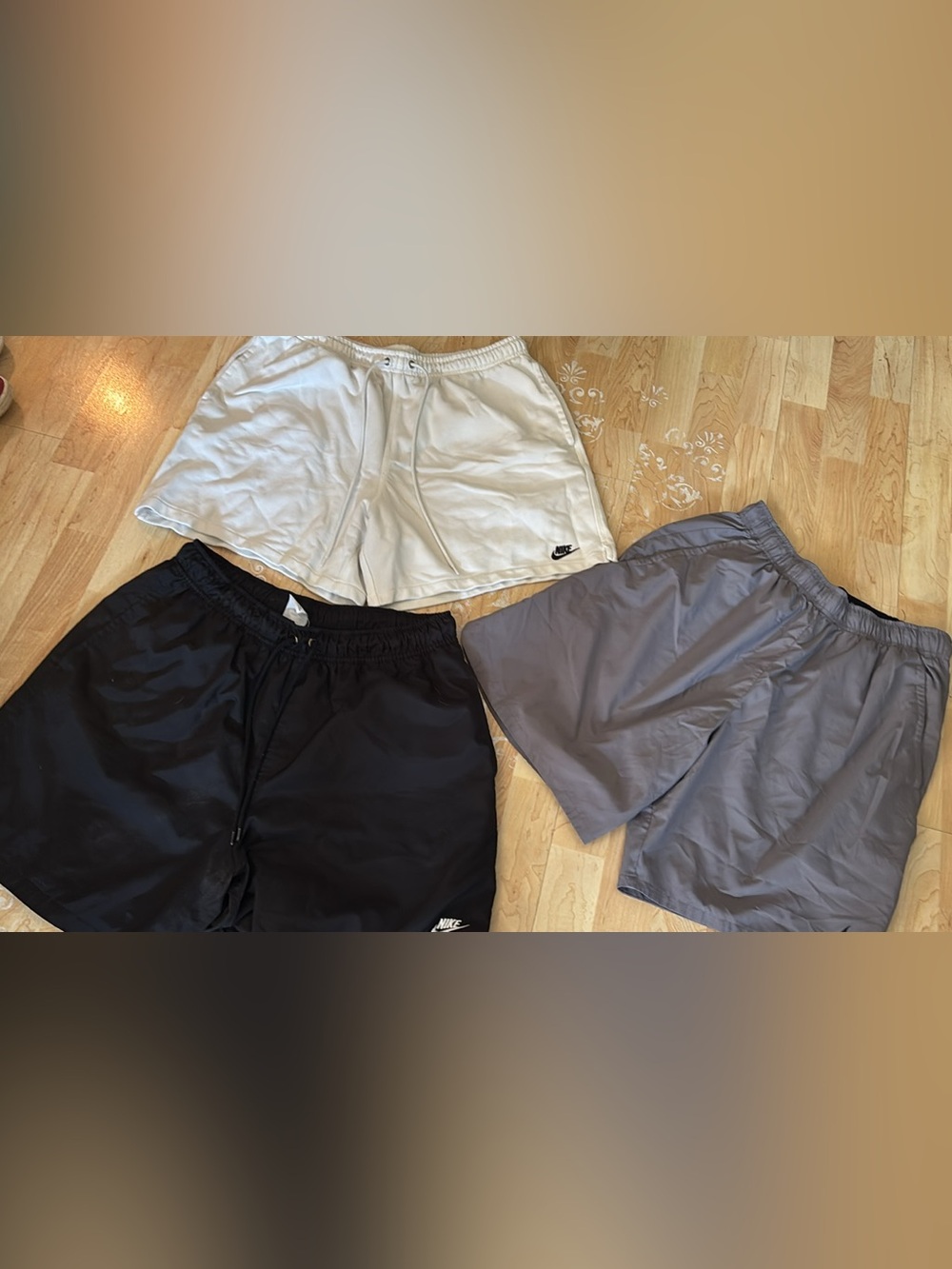 Nike Men’s Casual Athletic Shorts size large - 3 pairs - Black, Gray, White